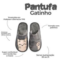 Pantufa Gatinho Infantil Confortavel Quentinha Inverno Cor CINZA Tam. 30/31