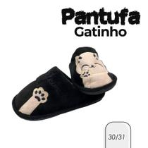 Pantufa Gatinho Infantil Preta 30/31 Super Confortável Macia Pantufa Gatinho Infantil Preta 30/31 Super Confortável Macia