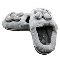 Pantufa infantil Chinelo Bichinho Coelho Peludo Antiderrapante Inverno para Frio 1 par