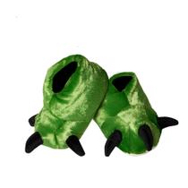 Pantufa Infantil De Monstro Verde Dino Sola Antiderrapante