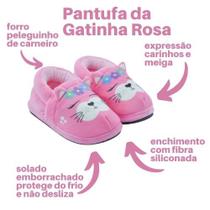 Pantufa Infantil Gatinha Rosa 2D pantufa menina Bixo ferpa