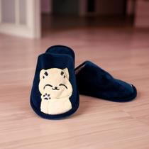 Pantufa Infantil Gatinho Antiderrapante Aveludada Macia Feminina Masculina Gato Welcome p/ Pés Crianças Menina Menino Frio Inverno