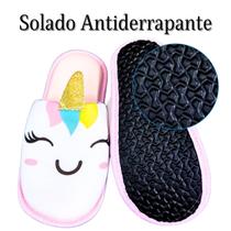 Pantufa infantil personagem unicórnio fofinho divertido casa