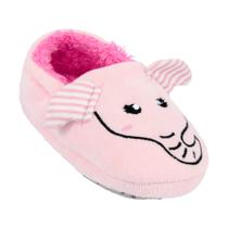 Pantufa infantil pimpolho antiderrapante elefante rosa