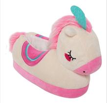 Pantufa Infantil Unicórnio Pelúcia Lançamento 3d Tip Top Envio Rapido