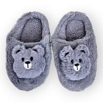 Pantufa Infantil Ursinho Pelúcia Leve Confortável Inverno