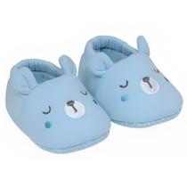 Pantufa Infantil Urso Azul Bebês Antiderrapante - Buba Pantufa Infantil Urso Azul Bebês Antiderrapante - Buba