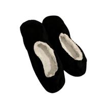 Pantufa inverno peluciada macia confortável preta