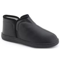 Pantufa Leffa Unissex REF 793 com Forro Pele Preto/Branco