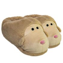 Pantufa Macaco Unissex Pelúcia Inverno Quentinha Solado Borracha Pantufa Macaco Unissex Pelúcia Inverno Quentinha Solado Borracha