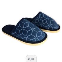 Pantufa Masculina Macia Estampada Azul 40/41