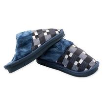 Pantufa Masculina Xadrez Azul 40/41