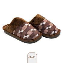 Pantufa Masculina Xadrez Pelúcia Antiderrapante Frio Inverno