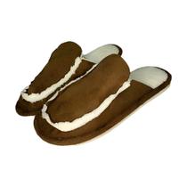 Pantufa Mocassim Térmica Solado De Borracha Marrom 40/41