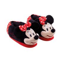 Pantufa Personagem 3D Disney Minnie Adulto Pelúcia Infantil Pantufa Personagem 3D Disney Minnie Adulto Pelúcia Infantil