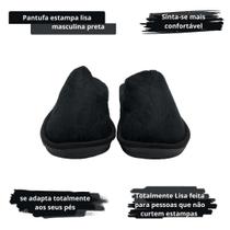 Pantufa Preta Unissex Macia Estampa Lisa Tamanho 42/43