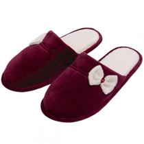 Pantufa PUFF Flex Anatômica Plush com Unifloc - Bordo - 35/36