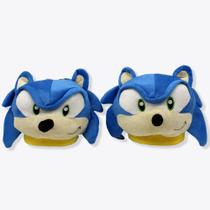 Pantufa Sonic 3d Solado De Borracha Pelúcia