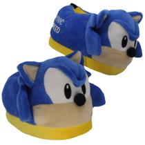 Pantufa Sonic Ouriço Azul 3D Calçado Infantil Unissex Oficial Sega - Zona Criativa