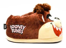 Pantufa Unissex adulto Warner Taz Mania licenciada Tamanho: 36/38Cor:Marrom