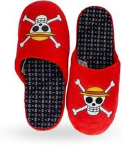 Pantufa Unissex Luffy Skull One Piece Zona Criativa Vermelha - Chinelo de Quarto Confortável Pantufa Unissex Luffy Skull One Piece Zona Criativa Vermelha - Chinelo de Quarto Confortável