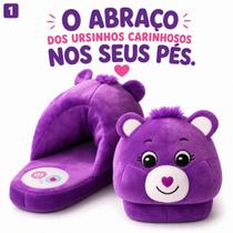 Pantufa Unissex Ursinho Carinhoso Roxa Conforto e Estilo Para Todos