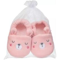 Pantufa urso rosa 9 a 12 meses buba Pantufa urso rosa 9 a 12 meses buba