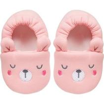 Pantufa urso rosa - 9 a 12 meses buba