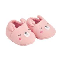 Pantufa Urso Rosa Antiderrapante 12 a 18 Meses 17015 - Buba Pantufa Urso Rosa Antiderrapante 12 a 18 Meses 17015 - Buba
