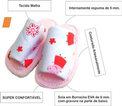 Pantufas Aberta Pepa Pig - Chinelo Quarto Aberto Pepa Pig - Chinelo em Tecido Aberto Pepa Pig