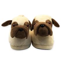 Pantufas Cachorro Pug 3D Para Presente Para Homem Mulher Quarto Personalizada De Pano - Red Star