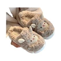 Pantufas De Algodão Quentes E Fofas Com Design De Ovelha Em Pelúcia Para Homens E Mulheres, Uso