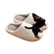 Pantufas De Inverno Femininas De Pelúcia Com Estampa De Cachorro Fofo, Confortáveis E Quentes Para Pantufas De Inverno Femininas De Pelúcia Com Estampa De Cachorro Fofo, Confortáveis E Quentes Para