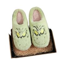 Pantufas De Inverno Para Mulheres plus Size Em Verde Com Pelúcia Confortáveis De Algodão Para Uso - YBQJOO