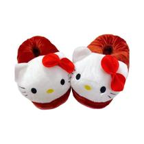 Pantufas De Pelúcia Sanrio Hello Kitty Com Cabeça Grande Para O Inverno, Sapatos De Algodão Para