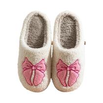 Pantufas Femininas De Inverno Com Laço De Pelúcia, Macias, Antiderrapantes, Chinelos De Pelúcia Para Pantufas Femininas De Inverno Com Laço De Pelúcia, Macias, Antiderrapantes, Chinelos De Pelúcia Para