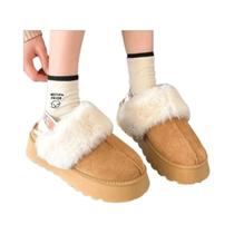 Pantufas Femininas De Inverno Em Camurça, Botas De Neve Quentes Para Casa, Cor Sólida, Designer, Pantufas Femininas De Inverno Em Camurça, Botas De Neve Quentes Para Casa, Cor Sólida, Designer,