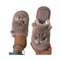 Pantufas Femininas De Inverno Quentes E Confortáveis Com Pelúcia De Gato, Sola De EVA Pantufas Femininas De Inverno Quentes E Confortáveis Com Pelúcia De Gato, Sola De EVA