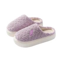 Pantufas Femininas Quentes De Algodão Peluciado Para Outono Inverno, Uso Interno, Sola Macia