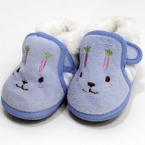 Pantufas Sapatinho Para Bebês Coelhinho Forrada com tiras autocolantes Pantufas Sapatinho Para Bebês Coelhinho Forrada com tiras autocolantes