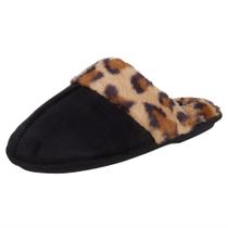 Pantuflas Jessica Simpson de Felpa Sintética con Estampado de Leopardo y Espuma de Memoria, Talla Grande Pantuflas Jessica Simpson de Felpa Sintética con Estampado de Leopardo y Espuma de Memoria, Talla Grande