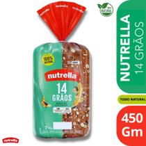 Pão Integral 14 Grãos Nutrella 100% Natural Pacote 450g