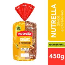 Pão Integral Grãos & Castanhas Nutrella Pacote 450g
