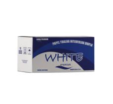 Pap toalha interfolha folha dupla-100% celulose virgem 23cm x 21cm-White Premium - Caixa com 2000fls