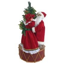 Papai e Mamãe Noel com Árvore de Natal Luz e Músicas Natalinas 85cm (Não Dançam) - Magizi