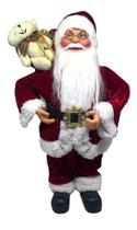 Papai Noel 30cm Boneco Com Ursinho Decoração Natalina