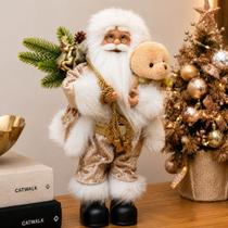 Papai Noel 30cm Vermelho Natal Decoração Luxo Sofisticado Mesa Arvore Alta Qualidade