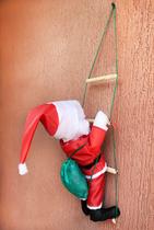 Papai Noel 40cm Subindo a Escada 60cm Enfeite Pequeno Natal Pendurar Porta ou Varanda - Sadora Natal
