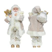Papai Noel 45cm Luxo Dourado Saco Presente Enfeite Natal Decoracao Premium - Mabruk