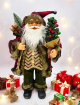 Papai Noel 60cm Luxuoso Com Saco De Presentes e Arvore de Natal